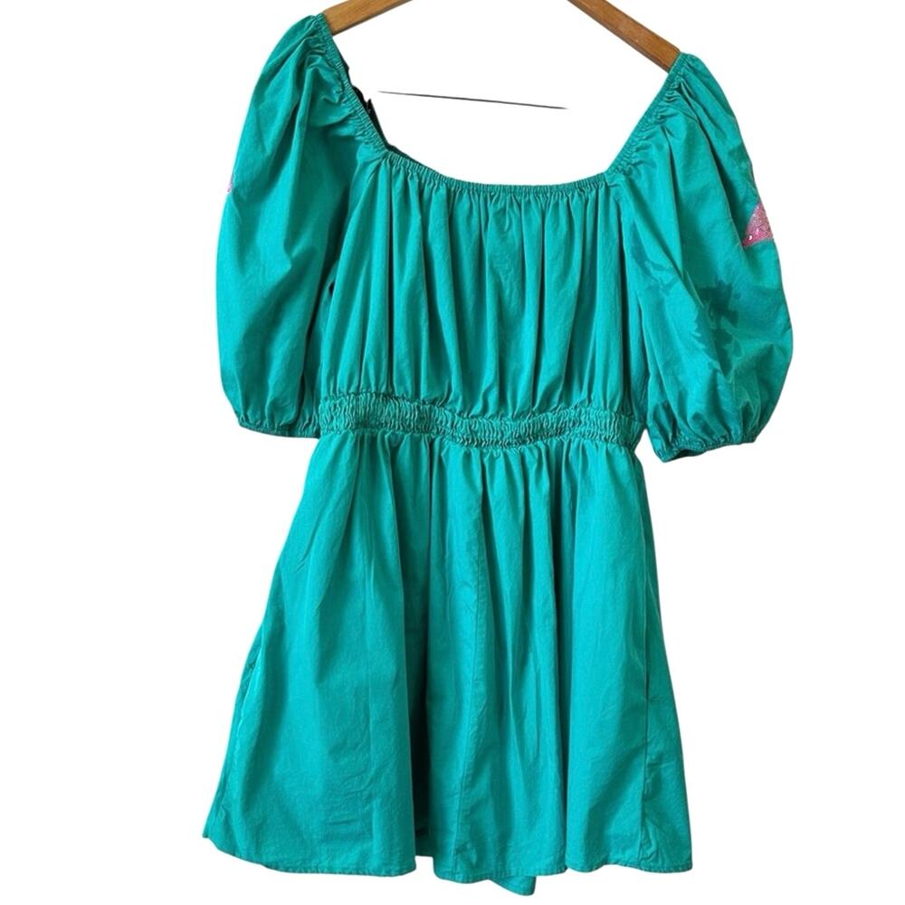 Fantastic Fawn Flamingo Sequin Teal Dress – Women’s Size Medium - Picture 3 of 8